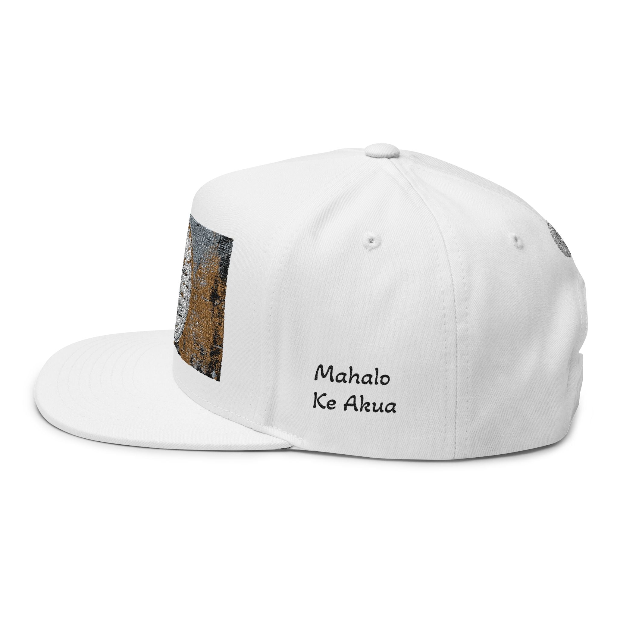 Embroidered Coin Logo Flat Bill Cap — Vintage Distressed Streetwear Snapback