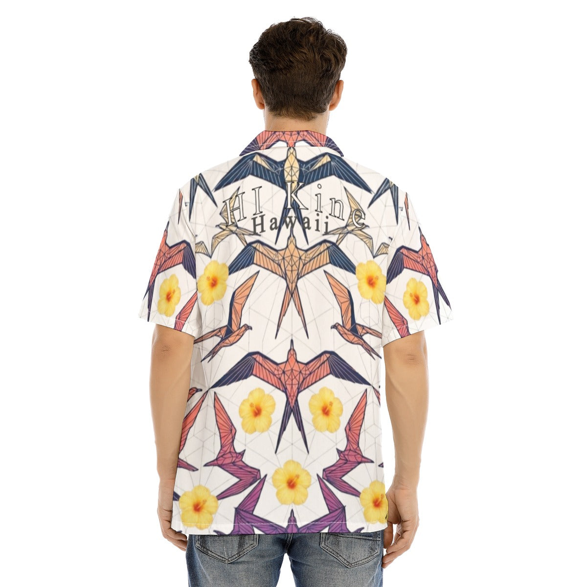 All-Over Print Men's Hawaiian Shirt With Button Closure