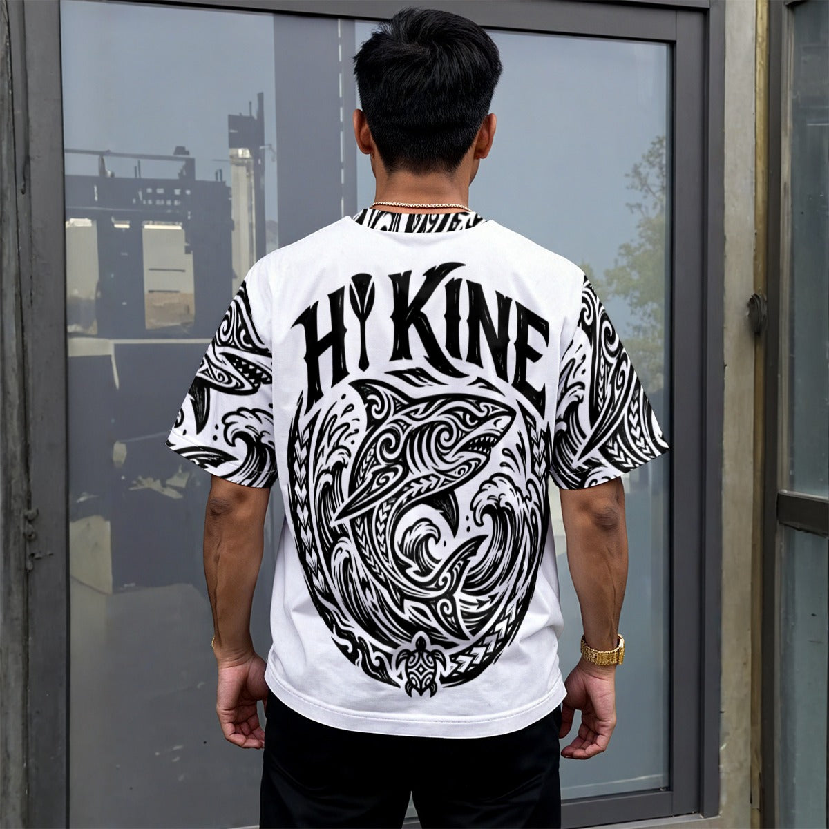 All-Over Print Unisex Drop-shoulder T-shirt|180GSM