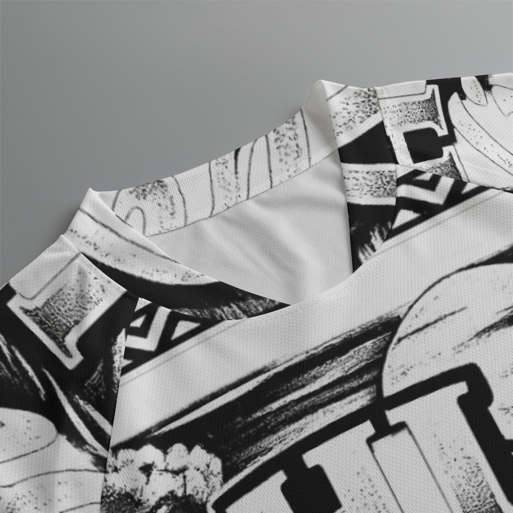 All-Over Print Men's Jersey With Short Raglan Sleeve