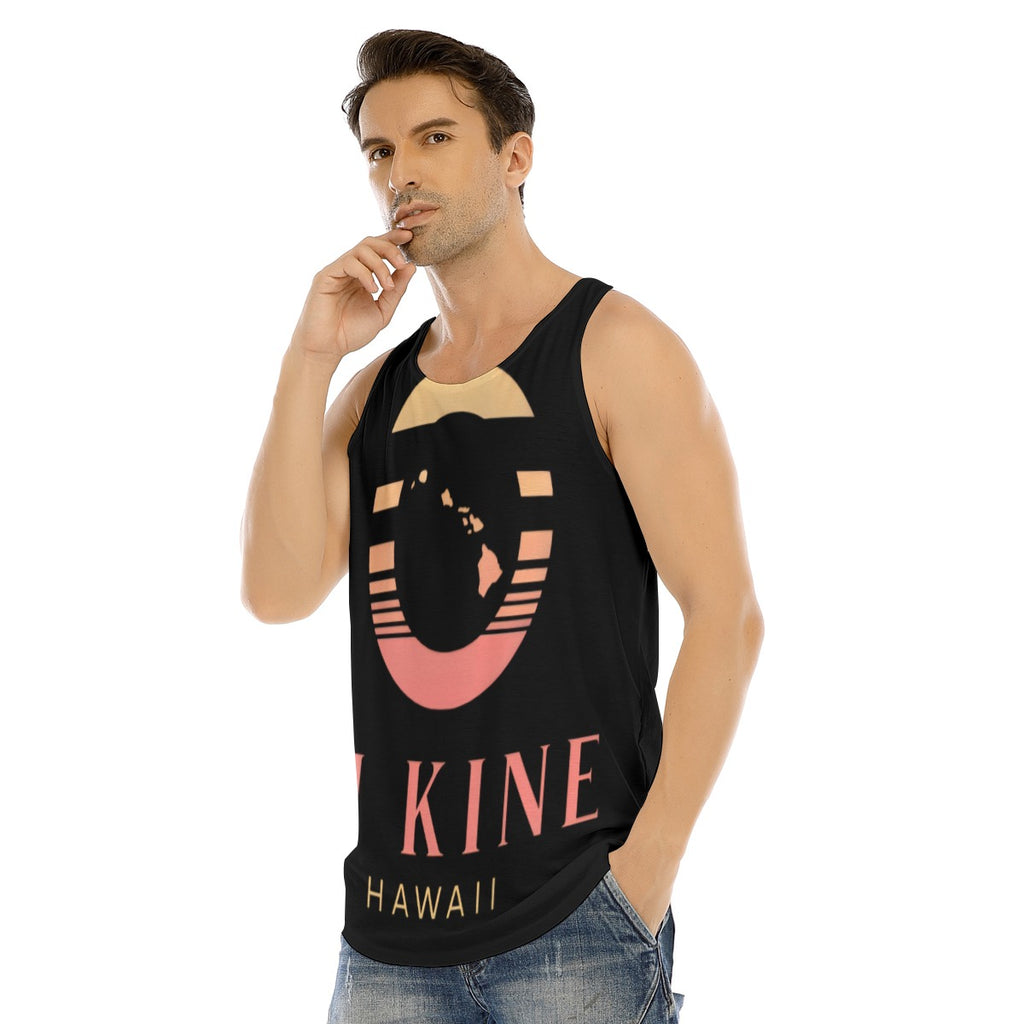 All-Over Print Men's Curved Hem Long Tank Top