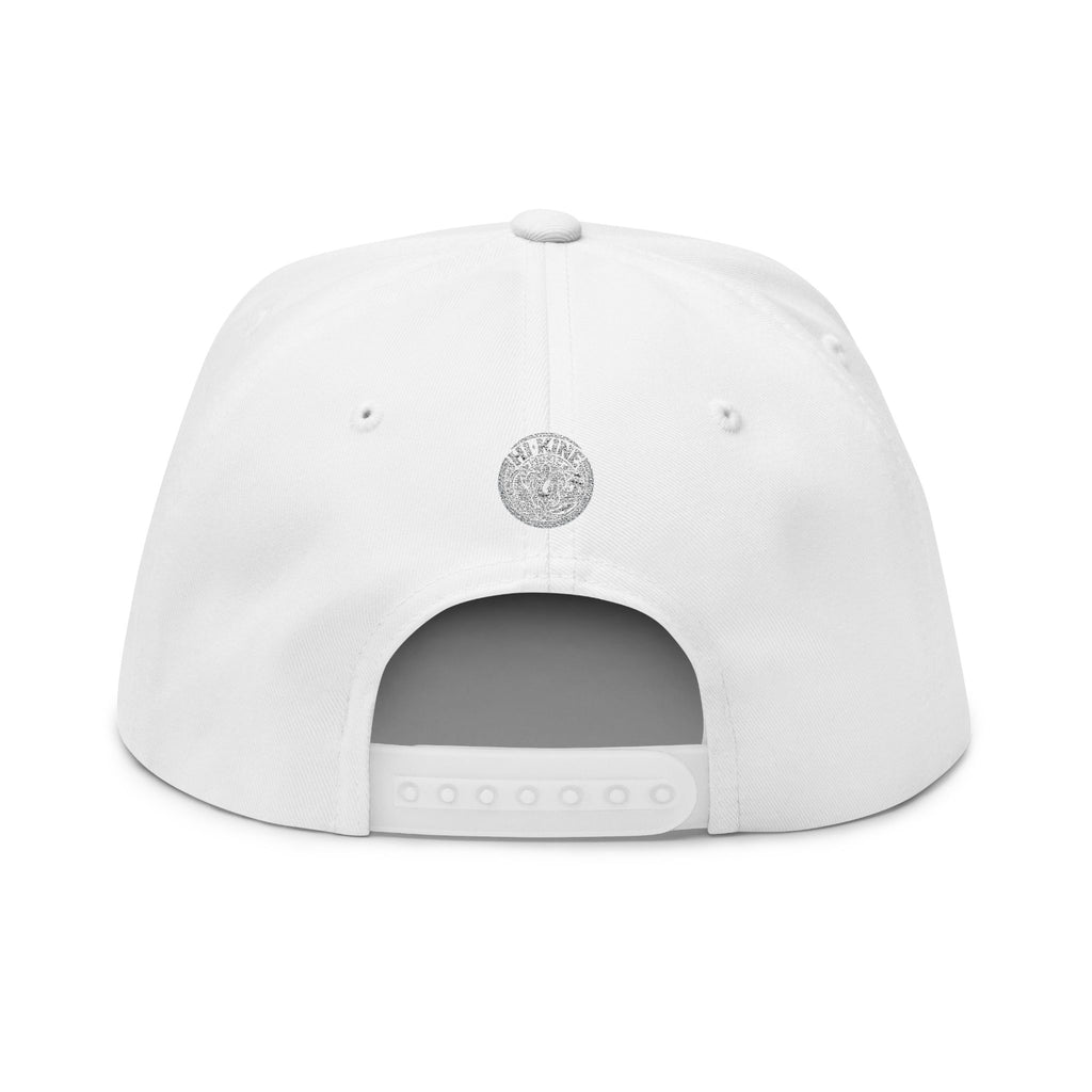 Embroidered Coin Logo Flat Bill Cap — Vintage Distressed Streetwear Snapback